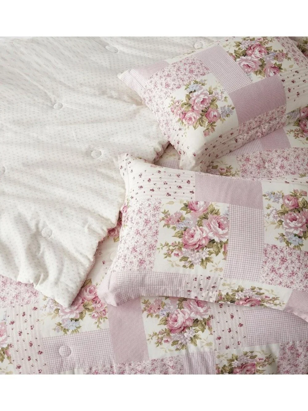 Floral Twin Comforter Set - Reversible Washed Cotton Bedding, Lightweight